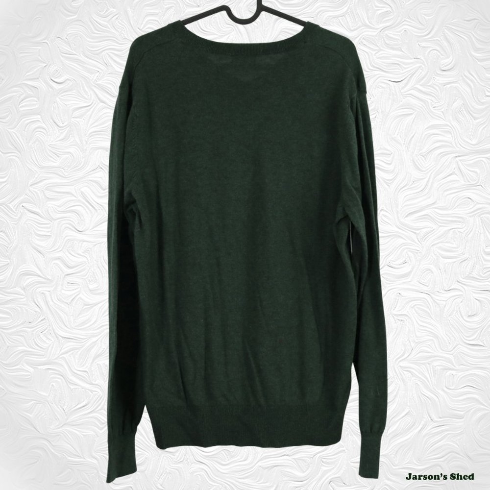 Merona - V-Neck Large Green Wool Sweater - Picture 2 of 3